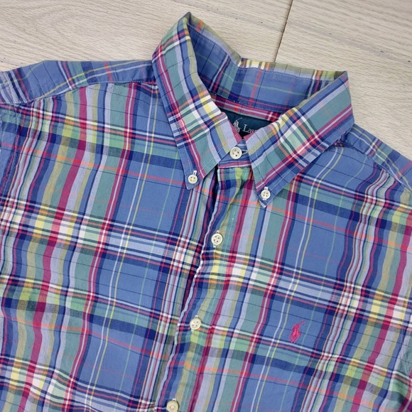 Ralph Lauren Other - Ralph Lauren Shirt Madras Plaid Button Down Mens Large Blue Multi Classic Fit